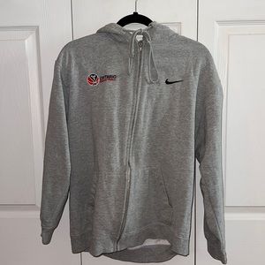 Grey Zip-Up Ontario Basketball Hoodie, Size Medium